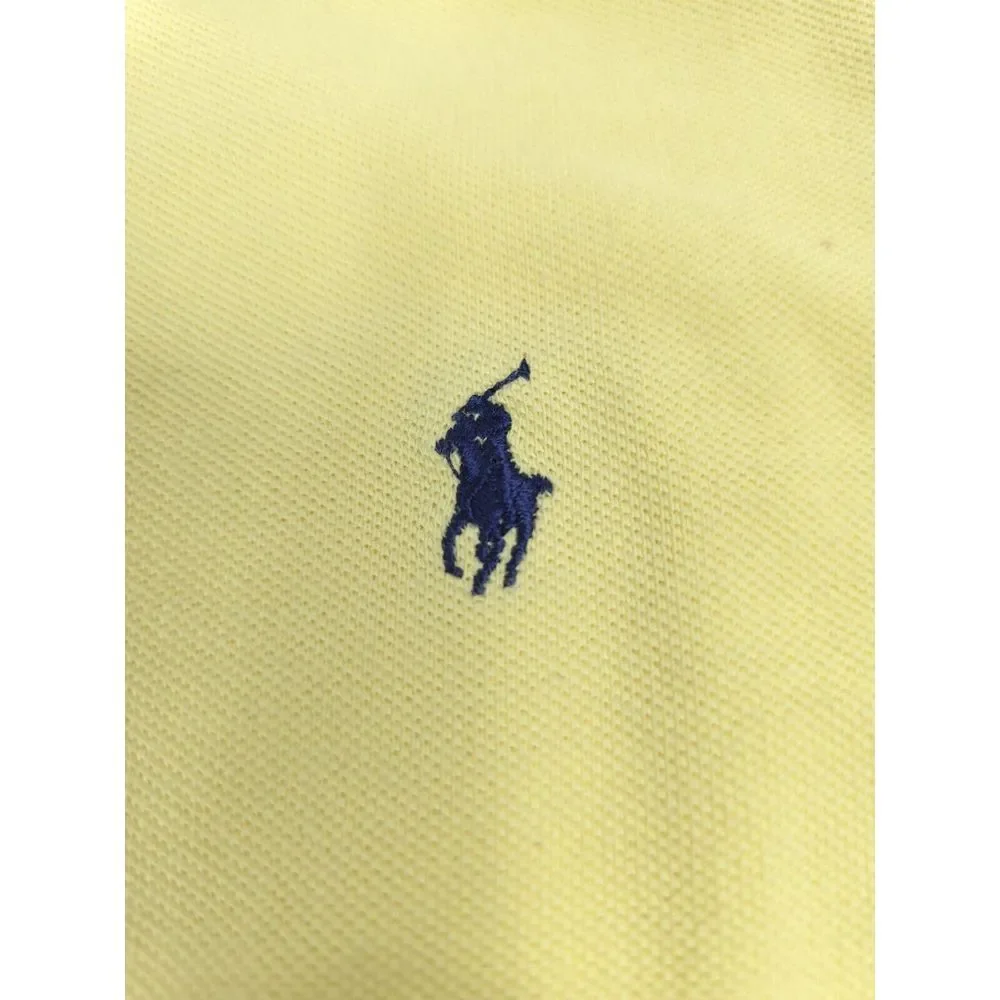 Vtg Polo Golf Shirt Mens 2XL‎ Yellow Blue Pony Short Sleeve Golf